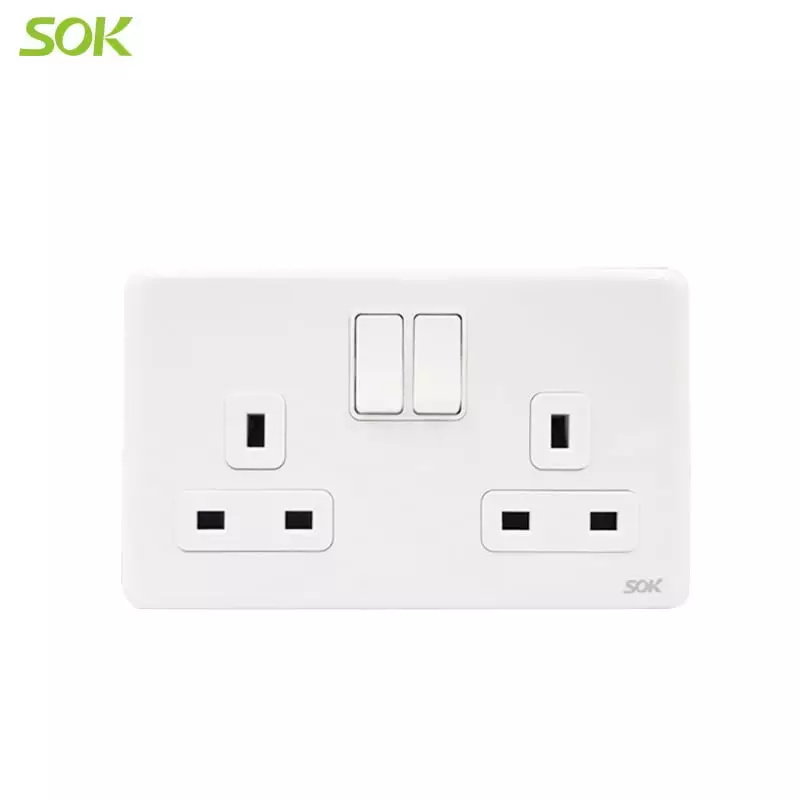 Double D/P Switched 13A BS Power Outlets