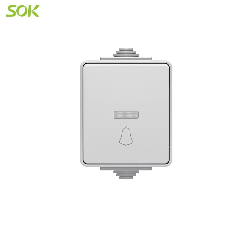 IP65 Door Bell Light Switch with LED Surface Mounting(Screw-less terminal)