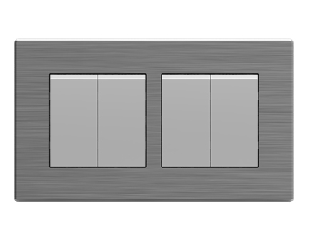 Four Gang One Way Wide Rocker Switch-Stainless Steel Cover