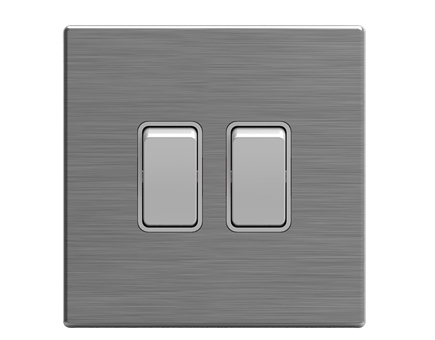 2 Gang 2 Way Wall Switch with White Button