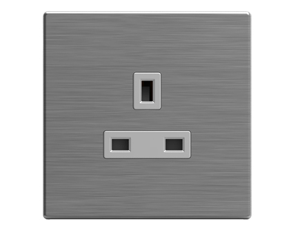 13A One Gang BS Socket with Stainless Steel Cover