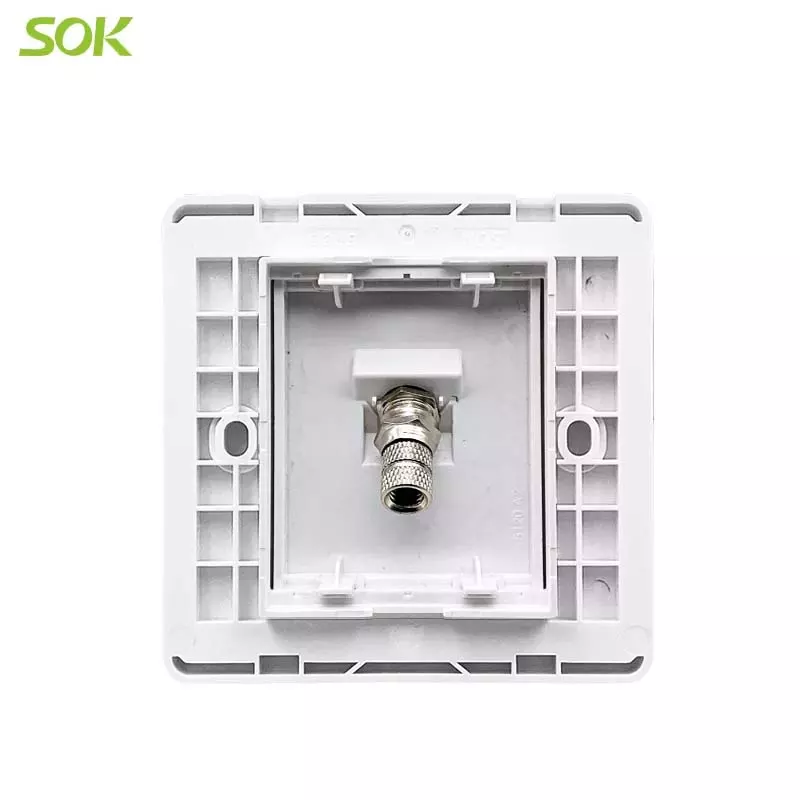 1 Gang TV Satellite Socket Outlet White 45 degrees