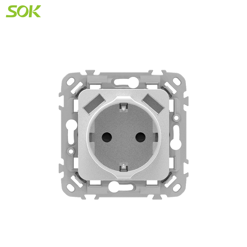 Europea Socket without Shutter with 2USB  Port