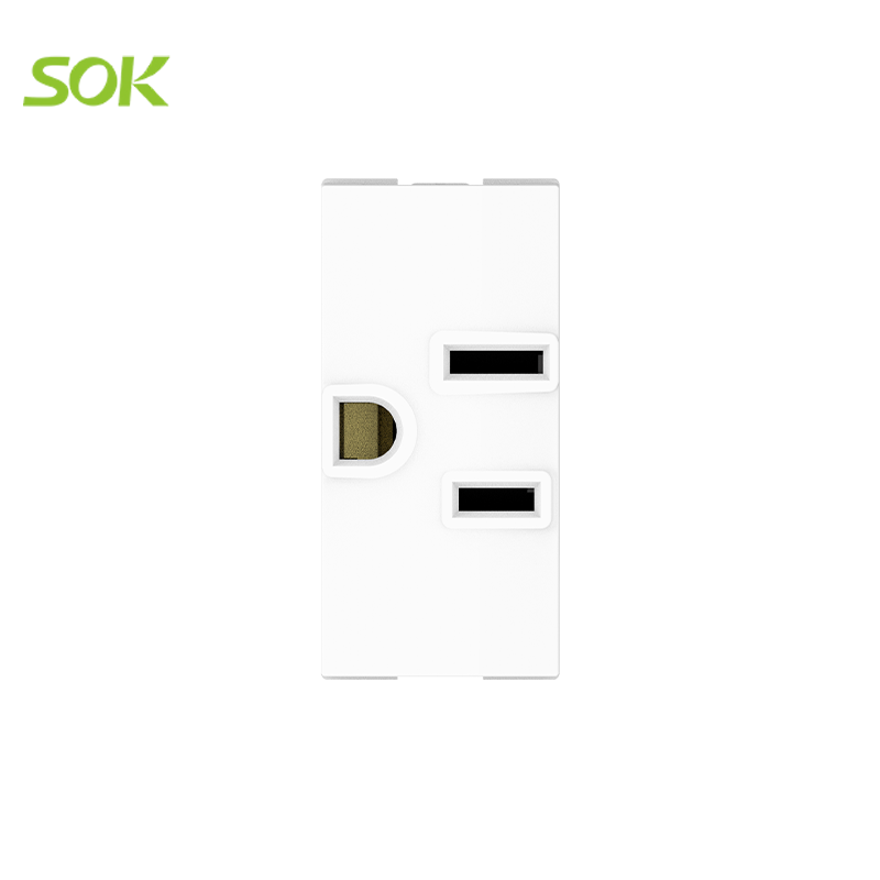Single American Socket with Safety Shutter